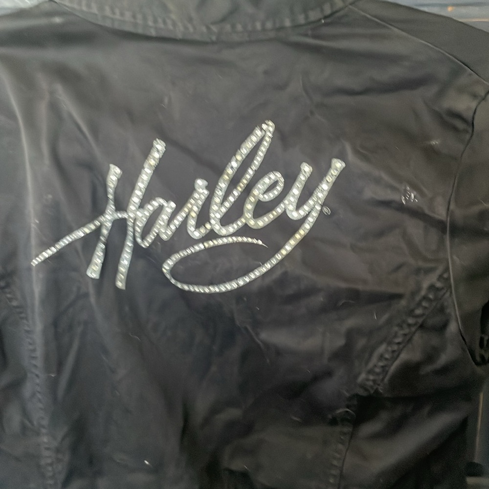 Harley Davidson black with sequined back that says Harley biker shirt. - Picture 2 of 2